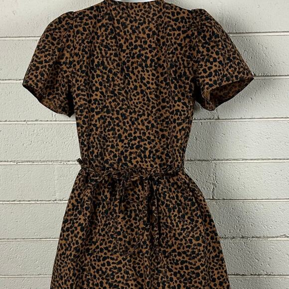 Madewell Wrap Leopard Mini Dress size XS - Picture 7 of 8